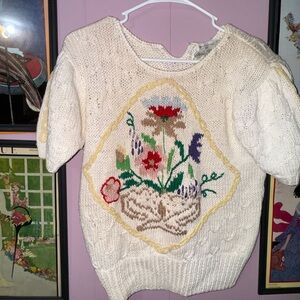 Floral Knit Women's Sweater